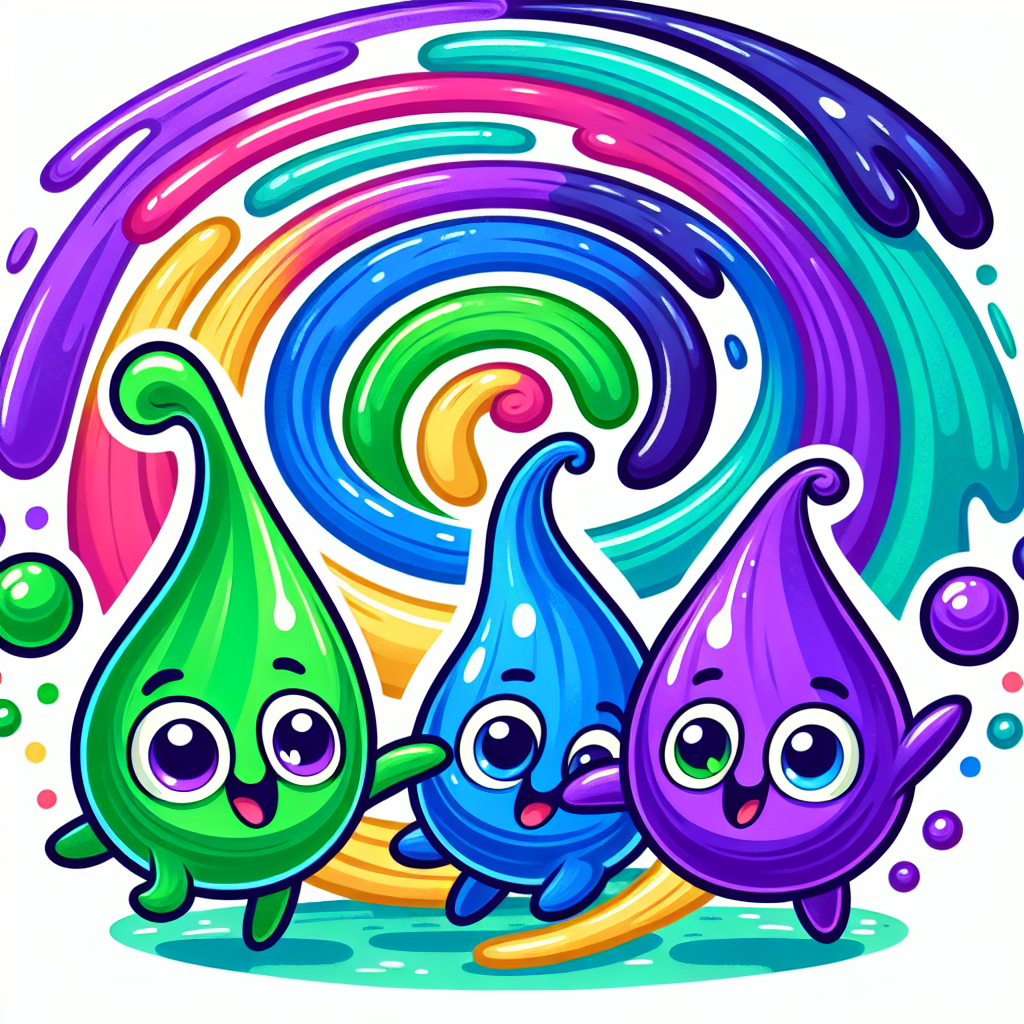 Illustration for What happens when you mix purple, blue and green?